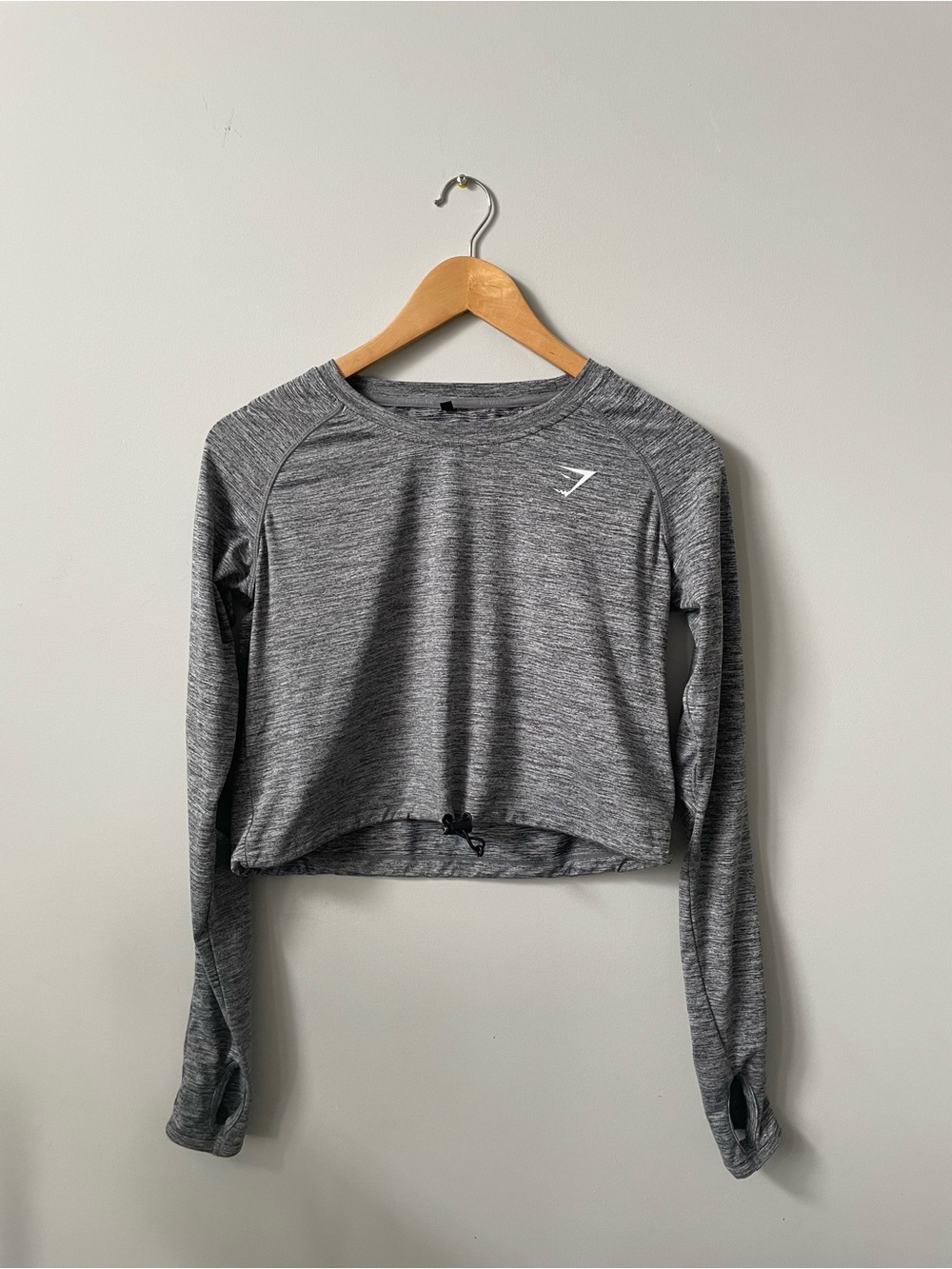 Gymshark Long Sleeve Cropped Performance Top Gray • Women’s S